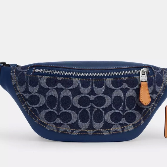 New Coach outlet Warren Mini Belt Bag In Signature Denim - Picture 1 of 3